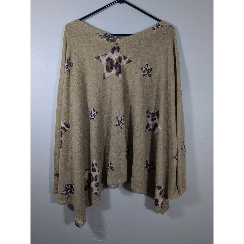 Brown Animal Print Oversized Small Oddi Nwot Soft - Picture 9 of 9